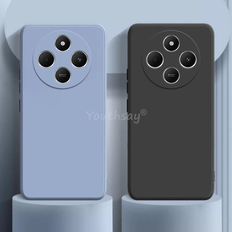 Für Xiaomi Redmi 14C Hülle Flüssigsilikon Plain Case Redmi 14C Cover TPU Anti Phone Protector Cover Redmi 14C Hülle