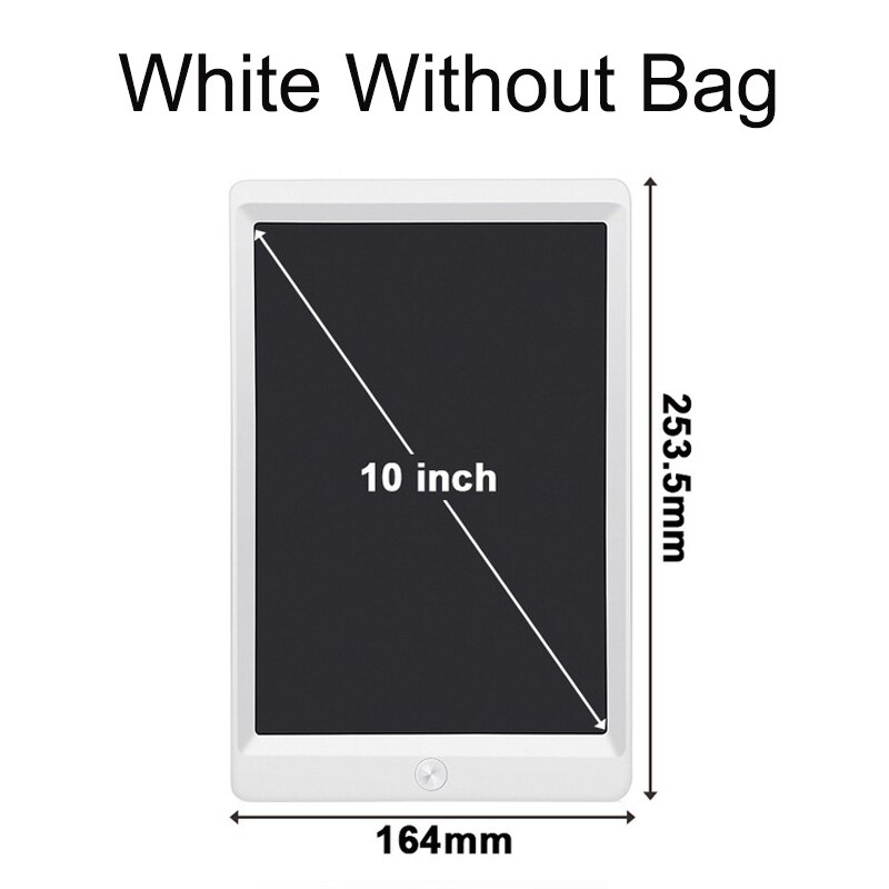 Tekening Pad Lcd Schrijfbord Tablet 10 Inch Art Digitale Elektronica Grafische Draagbare Met Schakelaar Stylus Pen Voor Kids: White without Bag