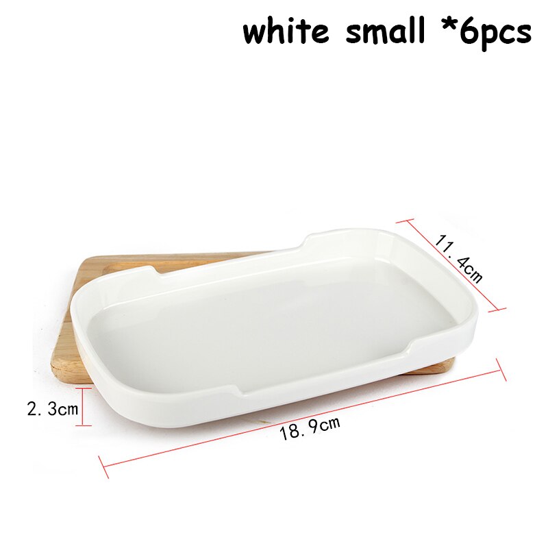 Rectangle Plates Colorful Trays Food Containers Korean Restaurant Roast Vegetable Cafe Kitchen Utensils Christmas Tableware 6pcs: White Small