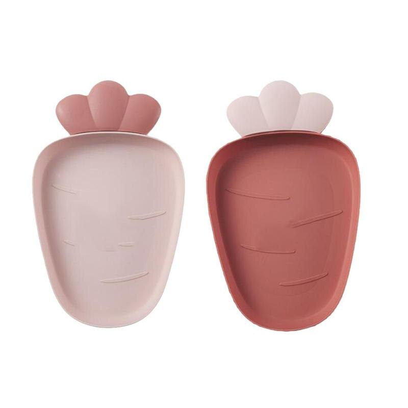 2 stk gulerod form snack fad slik frugt tallerken tør mad tallerken skål plast serveringsplade hjem dekorationer: 2 stk mursten rød lyserød