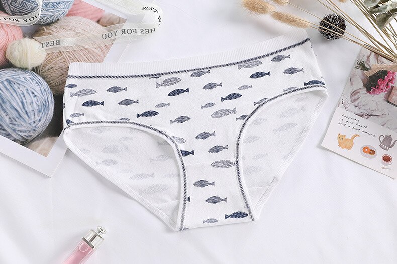 Lady briefs 5pcs/lot Women's cotton panties navy Deep ocean series underpants cotton girl underwear AM-9521