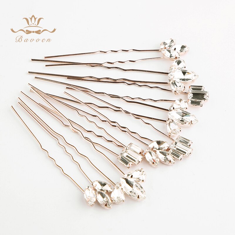 Women Sparkling Crystal Wedding Hair Accessories Handmade Gold Hair Sticks European Pearls Hairbands Hairpins