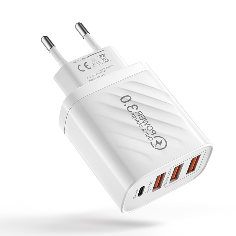 5A 30W USB Ladegerät Unterstützung Typ C PD Schnelle Ladung für iphone 13 12 Xiaomi Oneplus Samsung Schnell Zauberstab praktisch Ladegerät QC 3,0: Weiß EU