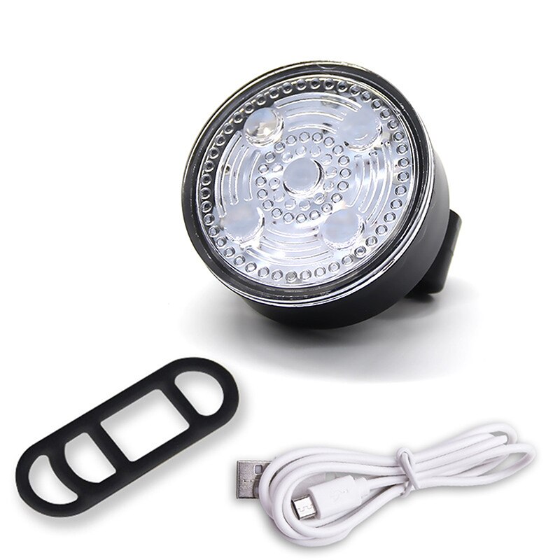 Usb Oplaadbare Fiets Licht Usb Led Achter/Voorkant Fietslicht Waterproof Bike Staart Stuur Lamp Fietsen Helm Rugzak Licht: white