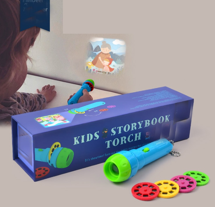 Mini Projector Torch Educational Light-up Toys for Children Kids Develop Play Sleeping Stories Perform Set Child Lamp led