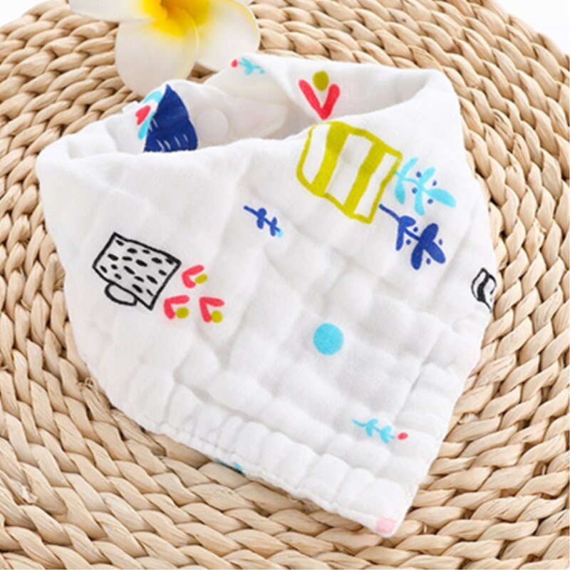 Muslin Baby Slabbers - Cartoon Dierenprint - Katoen Bandana Smock - Unisex Baby Spuugdoekjes