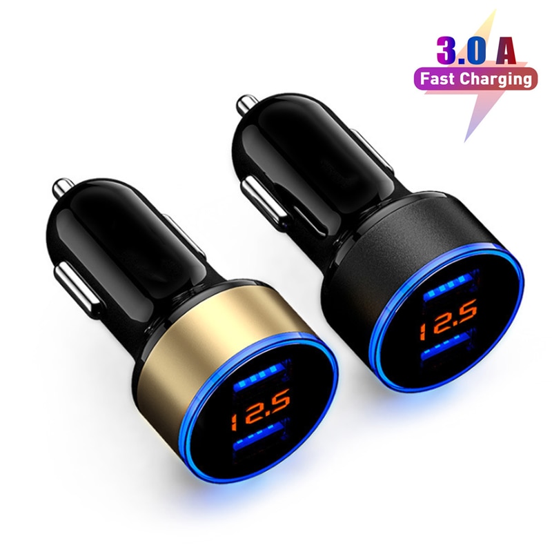 3.1A Led Display Dual Usb Car Charger Voor Huawei P40 P30 Lite Mate 40 30 Honor 30S 10X 9X lite 9A 9C Telefoon Adapter Autolader