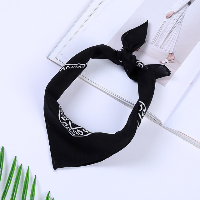 Frauen/Männer/Jungen/Mädchen Hüfte hüpfen 100% Baumwolle Bandana Platz Schal 55cm * 55cm Schwarz verrotten Paisley Stirnband Gedruckt Bandana