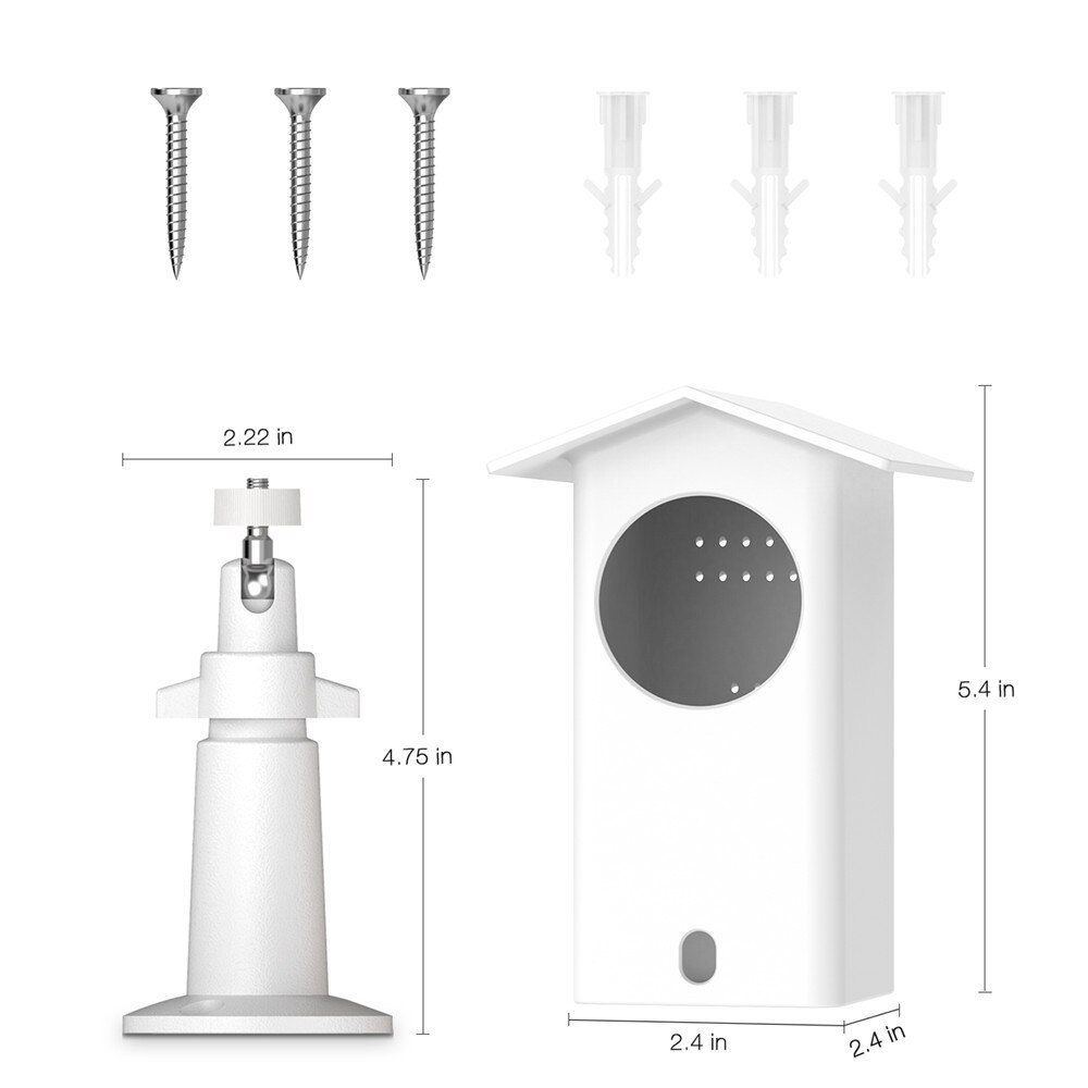 Muurbeugel Voor Wyze Cam Pan/Xiaomi Mijia Dafang Camera Met Weerbestendige Beschermhoes, verstelbare Swivel Graden Houder: witte kleur