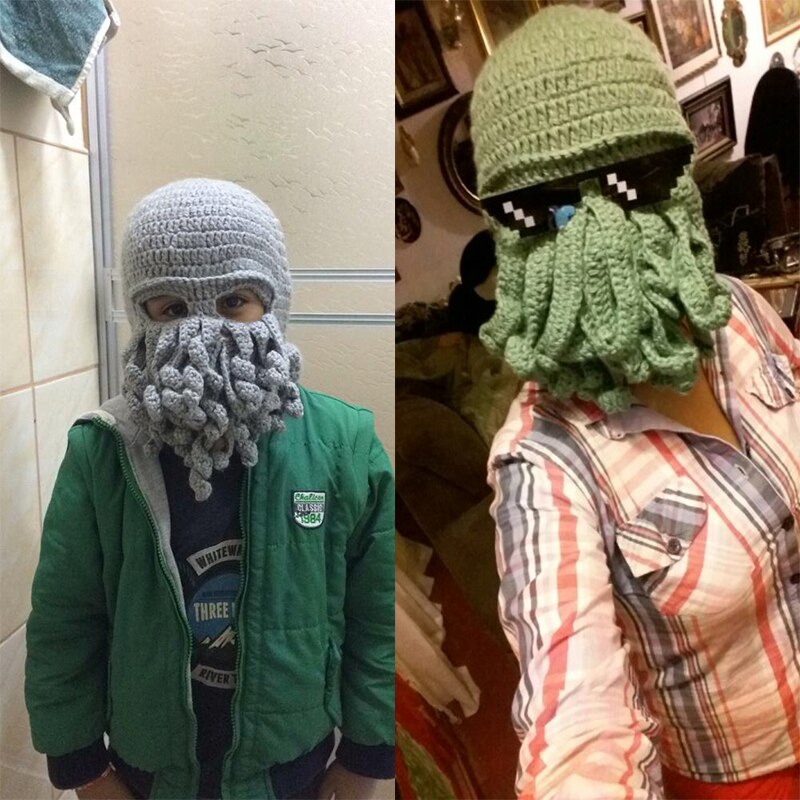 Fdbro Fietsen Maskers Octopus Grappige Tentakel Cthulhu Knit Beanie Skiën Cap Winddicht Masker Beschermen Warm Houden Gear Hoeden Helm