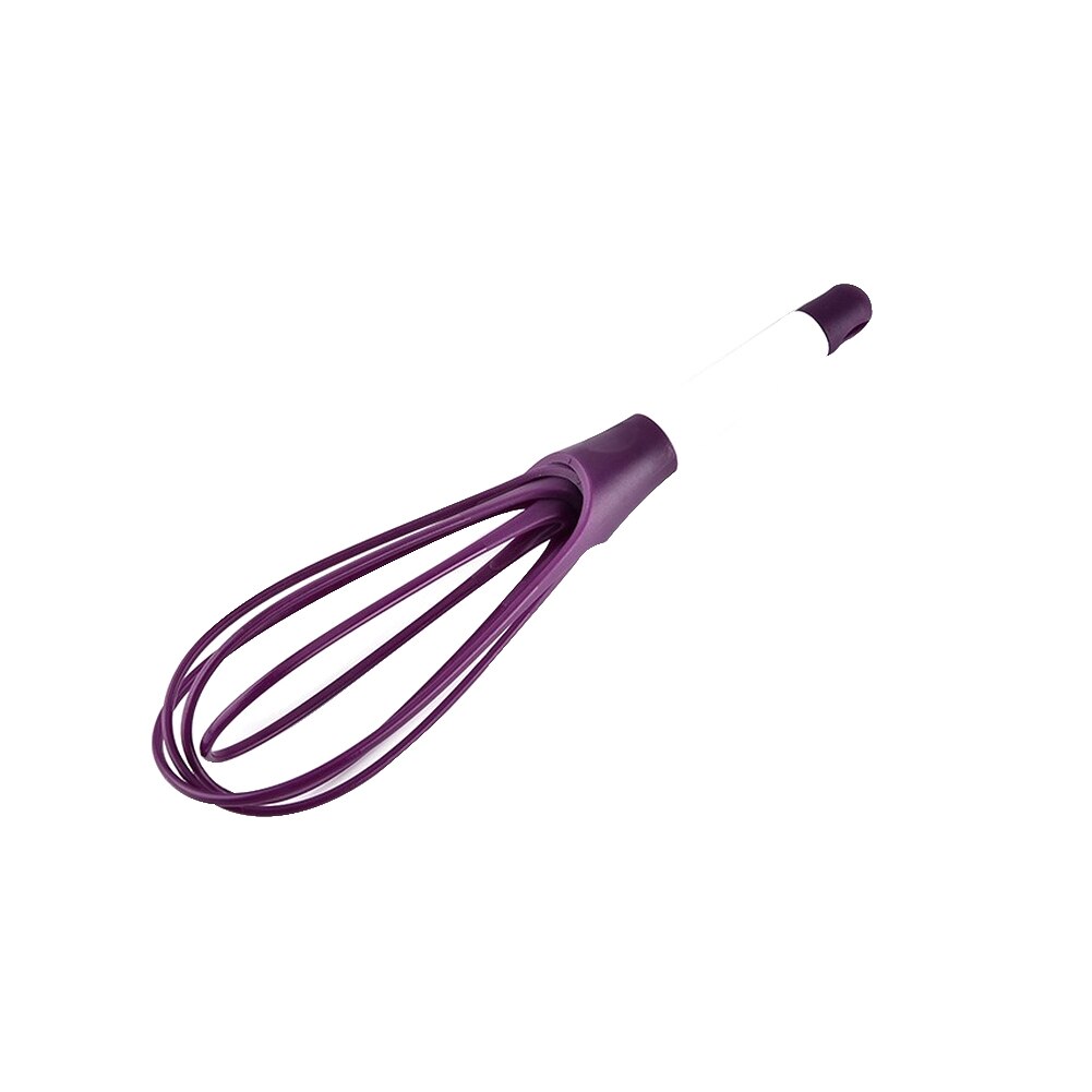 Batidor Manual multifuncional pequeño de plástico para huevos de cocina, batidor Manual para huevos, batidor, herramienta para hornear, agitador de huevos de silicona, respetuoso con el medio ambiente: PURPLE
