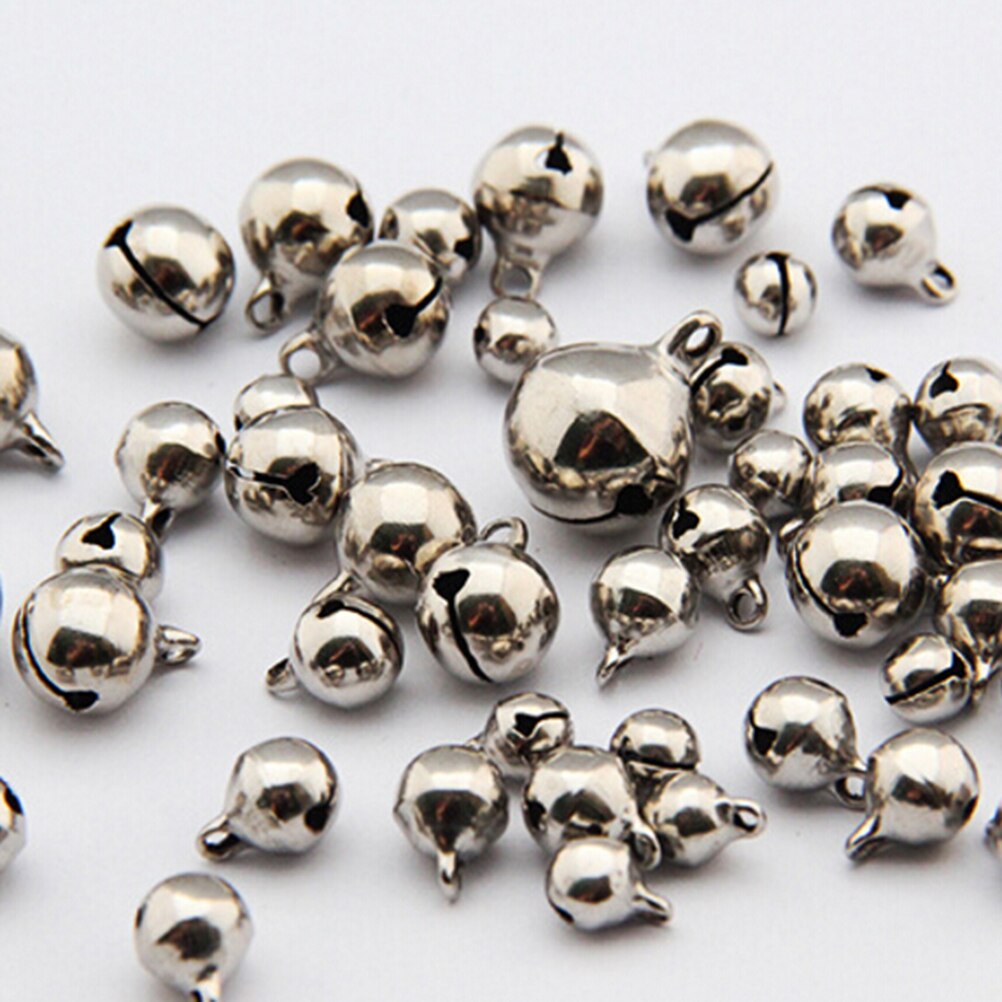 50 Stks/partij 6/8/10Mm Kleine Jingle Bells Coppe Jaar Festival Sieraden Hanger Metal Fit Kerst decor 3 Maten