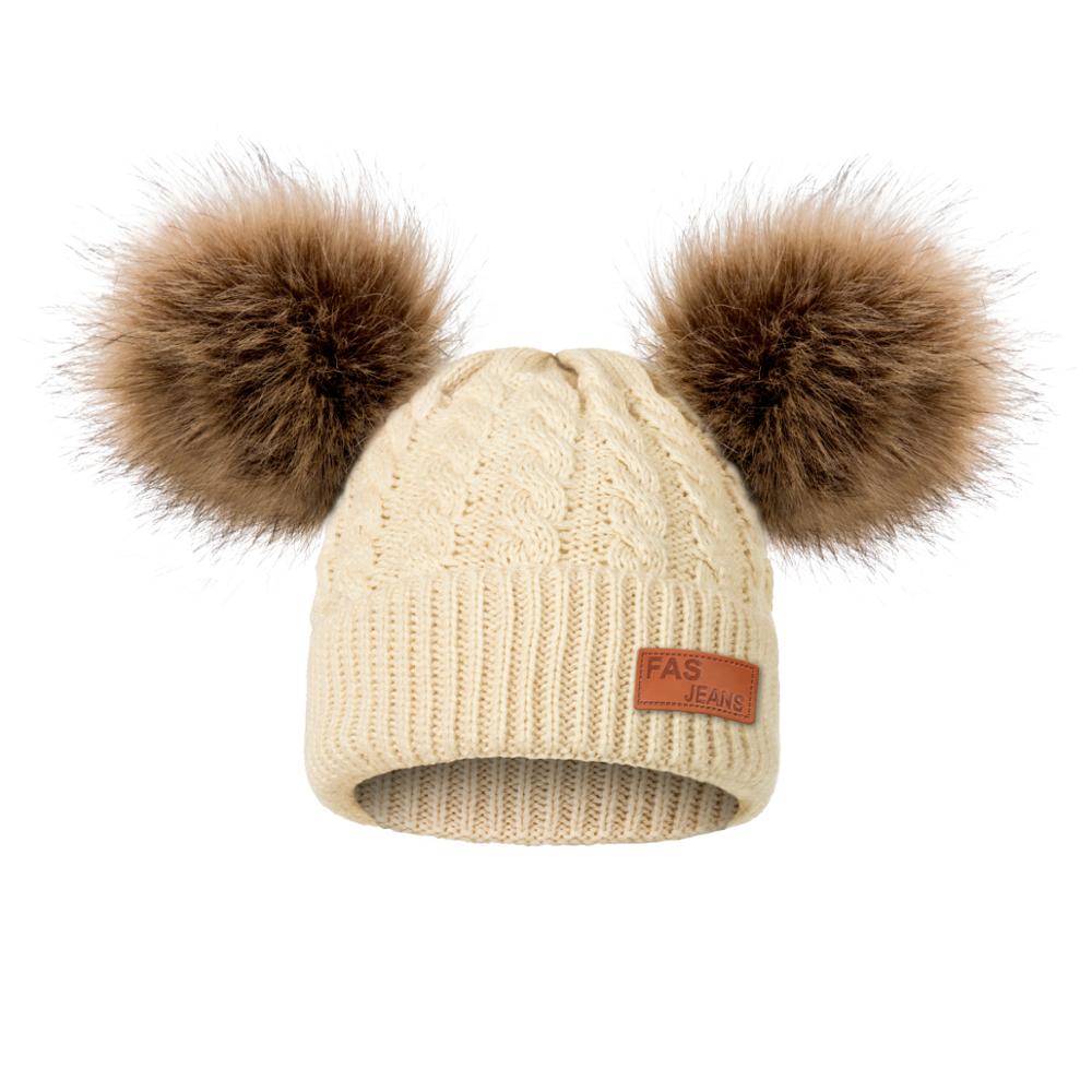 Pompom Baby Winter Hat For Girls Boys Knitted Warm Cap Hat Casual Beanies Kids Winter Hat Children Knitted Cute Baby Cap Unisex