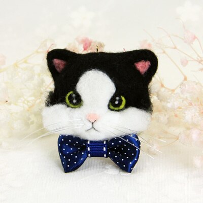 Muñeca de imitación de caricatura de la cabeza del gato, muñeco de lana de fieltro hecho a mano, materiales de fabricación de , herramientas suaves, no se decolora, exquisita y encantadora: 5