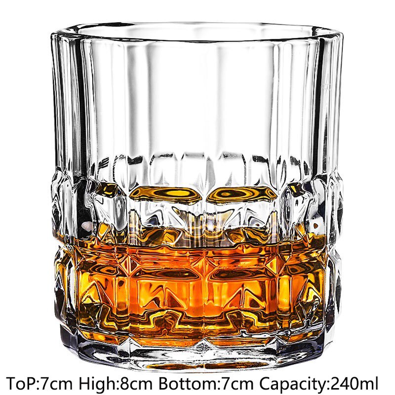 Whiskey Glasses,Old Fashioned Whiskey Glasses, Scotch Whisky, Bourbon, Cocktails, RUM, Durable Bar Spirit Glass: 1
