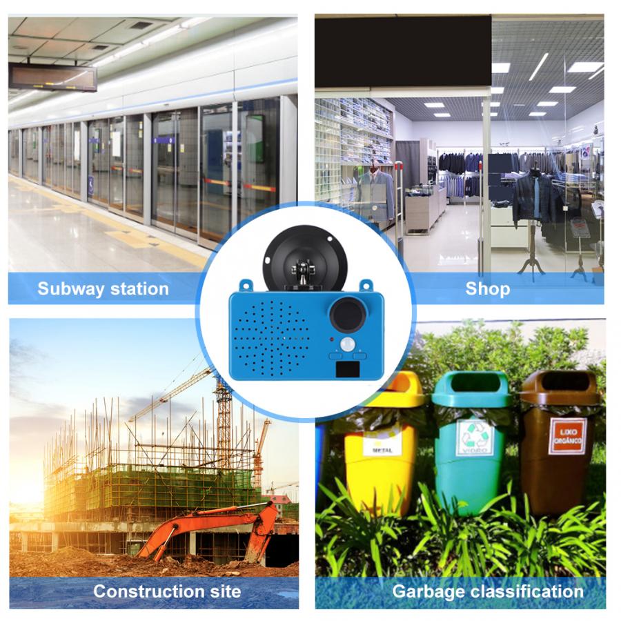 Voice Prompter Warning Waterproof Infrared Body Sensor for Construction Site Shop Entrance Trash Classification Infrared Body