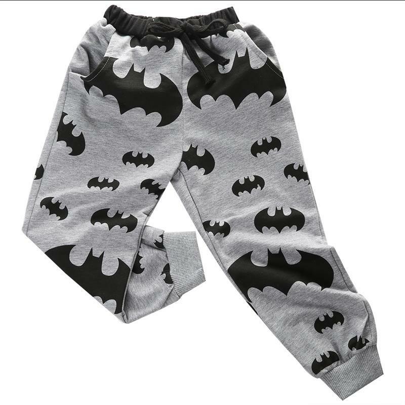 2 To 7years Kids Boys Active Long Trouser Boys Clothes Young Children Cotton Bat Print Boys Sports Trousers Boys Quick-Dry Pants