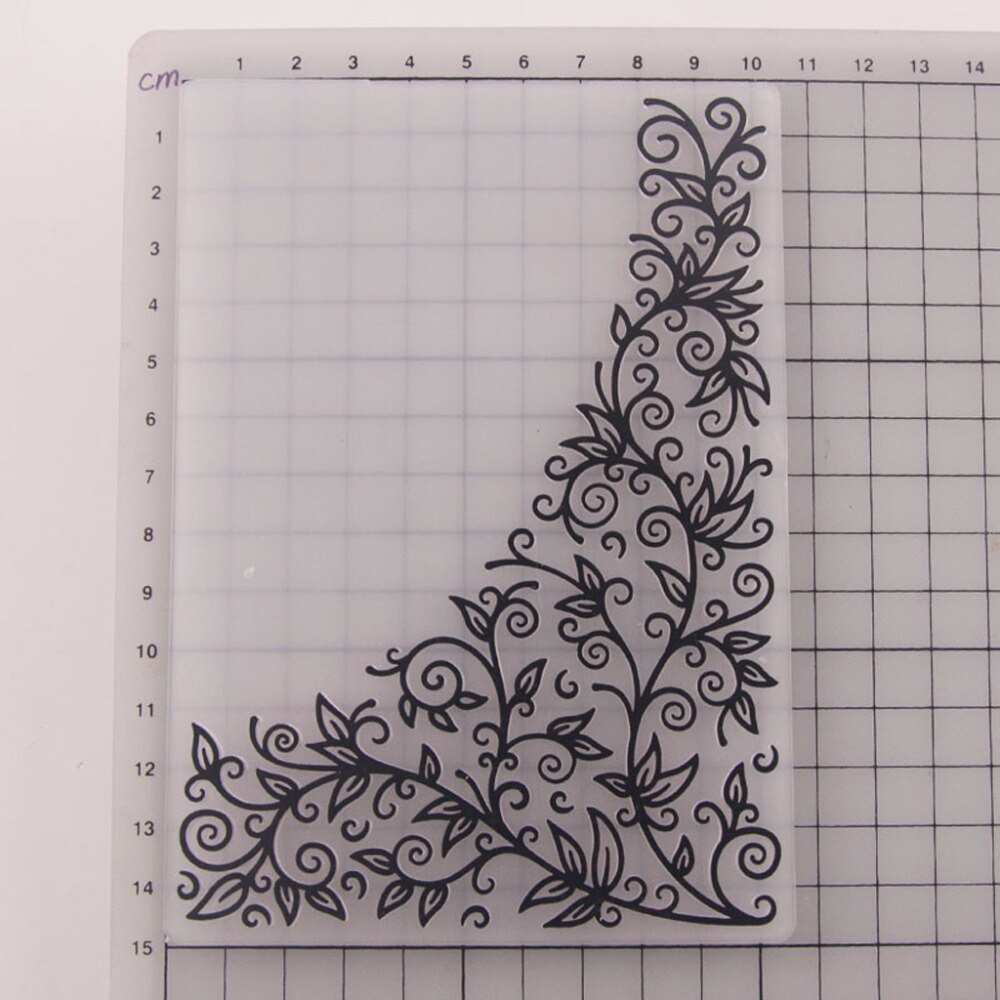 Plastic Embossing Folder Template DIY Scrapbook Photo Album Card Making Decoration Craft Flower Corner-S001