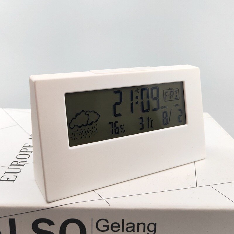 Alarm Clock Temperature Humidity Monitor Digital Weather Station for Office Bedside Kitchen