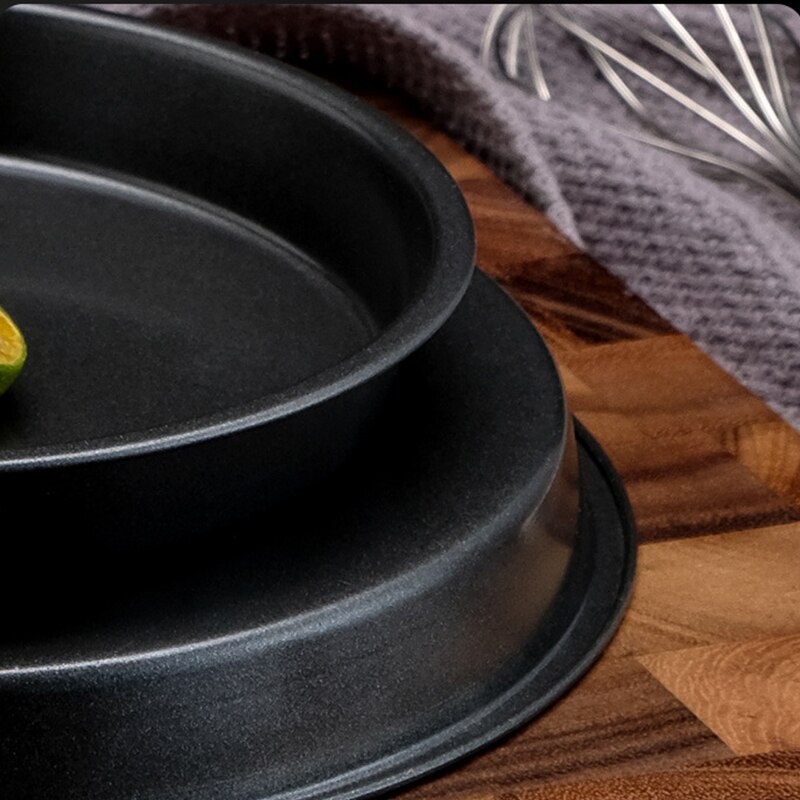 Poêle antiadhésive ronde en acier au carbone, de alimentaire, poêle à Pizza, outil de pâte, moule à gâteau, accessoires de cuisine