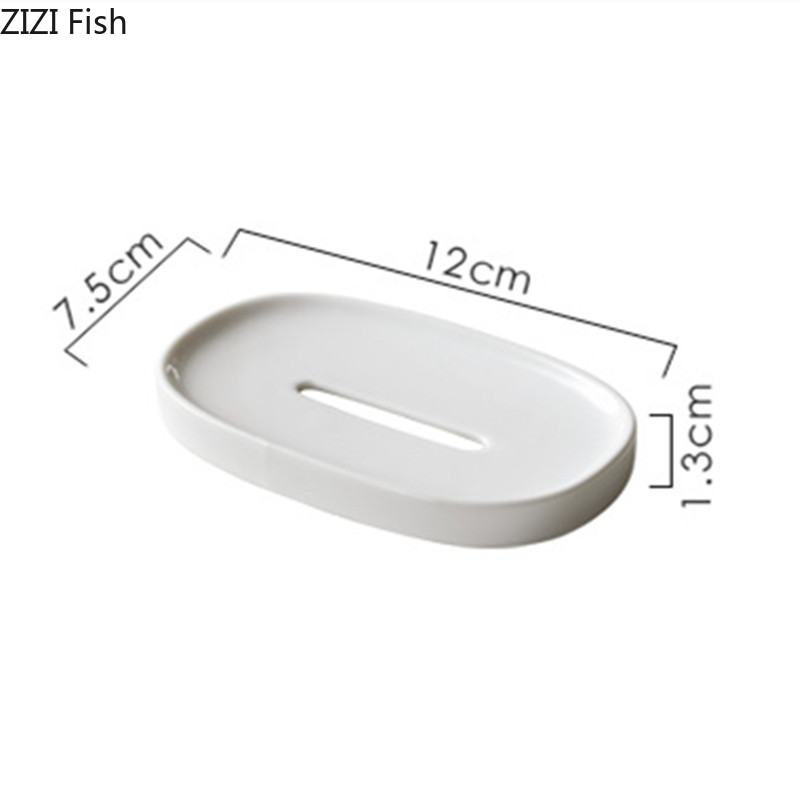 Simple Ceramic Soap Dish Hotel Toilet Drain Soap Box Holder Soap Organization Nordic Home Bathroom Accessories