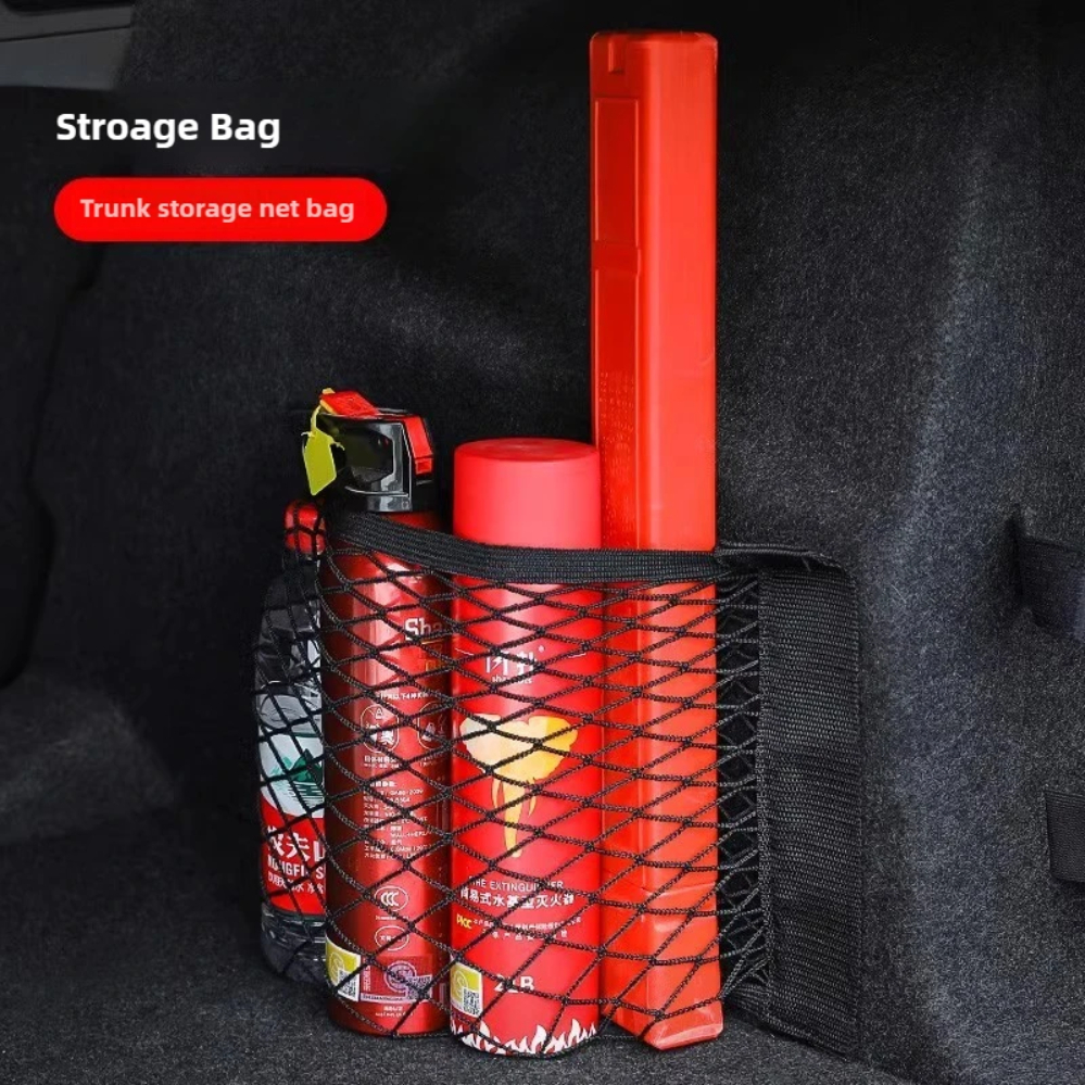 Custodia per bagagliaio di un'auto Tasca in rete con gancio per gancio Borsa a rete Organizzatore Tasca posteriore per sedile posteriore Accessori interni per nastro magico automatico universale