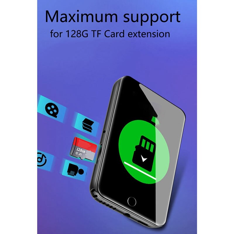 RUIZU M7 Bluetooth 5.0 MP3 Player 2.8 Inch Screen Built-In Speaker 8G