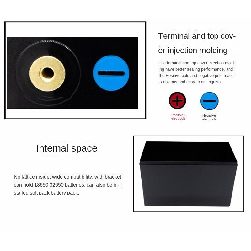 Lithium Batteri 4Battery Box 12v 24V 48V 100ah 150ah 200ah 280ah 4 Battery Plastic Box RV Solar Cells Box Diy 4 Battery Case