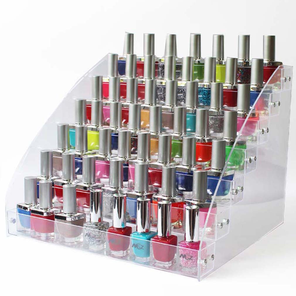 Estante de almacenamiento para esmalte de uñas, organizador de pintalabios acrílico transparente de 2/3/4/5/6/7 niveles, soporte para tienda de manicura: 7 tiers