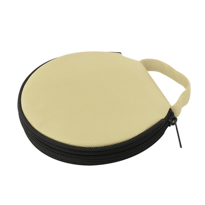 Portable CD DVD Case 20 Capacity Storage Bag Round Holder With Zipper: Beige