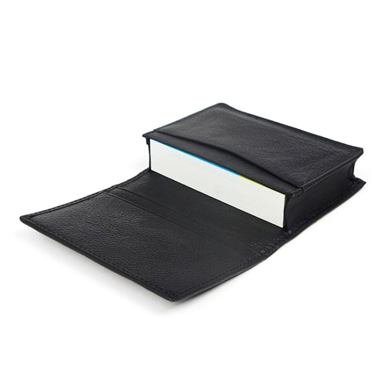 Hommes en cuir noir extensible carte de crédit ID porte-cartes de visite étui portefeuille M6CC