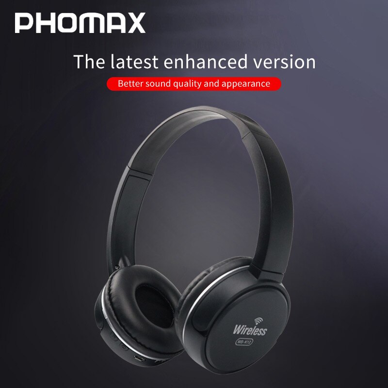 Phomax Draadloze Hoofdtelefoon Bluetooth Headset Koptelefoon Deep Bass Hoofdtelefoon Met Mic Tf Card Voor Ipad Mobiele Telefoon