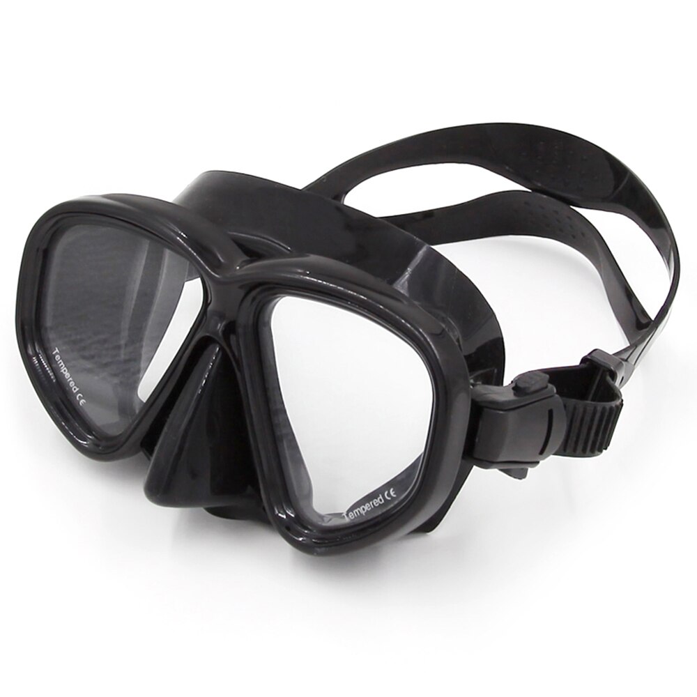 Zwembril Duiken Snorkelen Glas Duikbril Scuba Snorkel Watersport Apparatuur Gehard Gehard Glas: Black