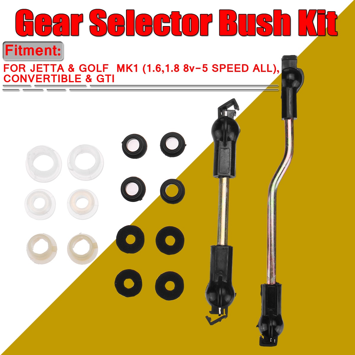 A Set Car Gear Shifter Repair Kit Selector Bush Kit For VW For Jetta & Golf Mk1 Convertible & GTI Selector Rods Linkage Kit