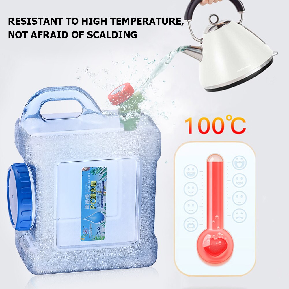 5/7.5/8/10/12/15L Capaciteit Outdoor Water Emmer Draagbare Rijden Water Tank Container Voor Camping picknick Wandelen Pvc Thermostabil