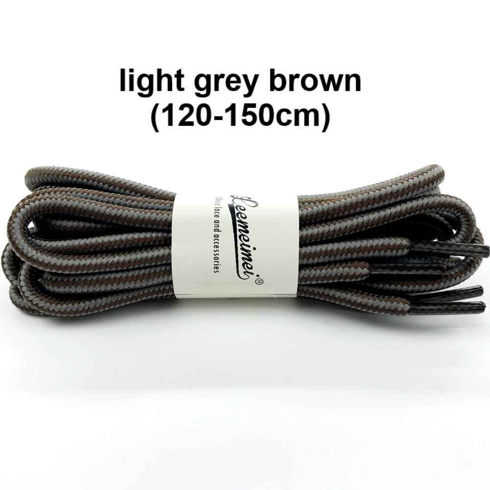 Doble farger sko lisser 120 150cm polyester sneaker sko lisser dobbel stripete flette runde skolisser til støvler: Lys grå brun / 120cm