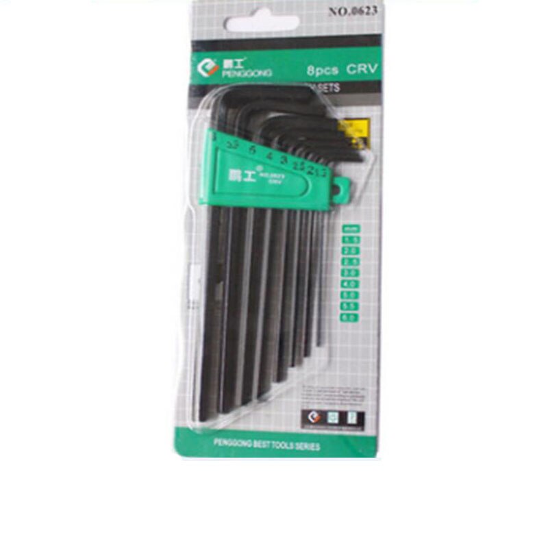 Juego de llaves Allen hexagonales de 8pcs1.5mm-6mm, juego de herramientas de reparación de ciclismo, juego de herramientas D23, herramienta de mano de reparación de traje de llave inglesa D23