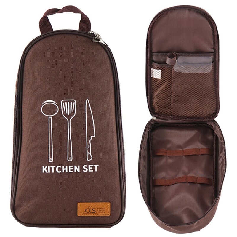 National Style Camp Kitchen Utensil Organizer Travel BBQ Cookware Utensils Kit Cutting Board|Rice Paddle|Tongs|Scissors: YK2134B
