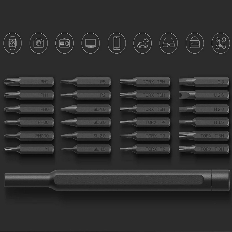 Kit de destornilladores de uso diario Original Xiaomi, 24 puntas magnéticas de precisión, caja de aluminio, juego de destornilladores DIY para MI Xiami Xiomi Home