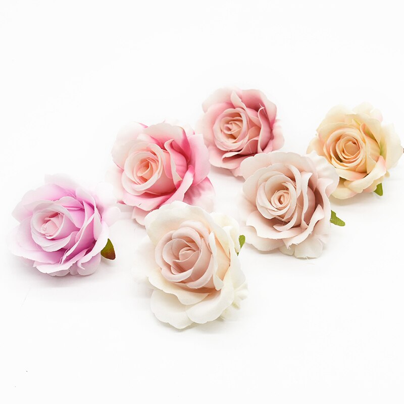 10 stycken konstgjorda blommor siden rosor heminredning tillbehör bröllop scrapbook godis box arrangemang diy brosch jul