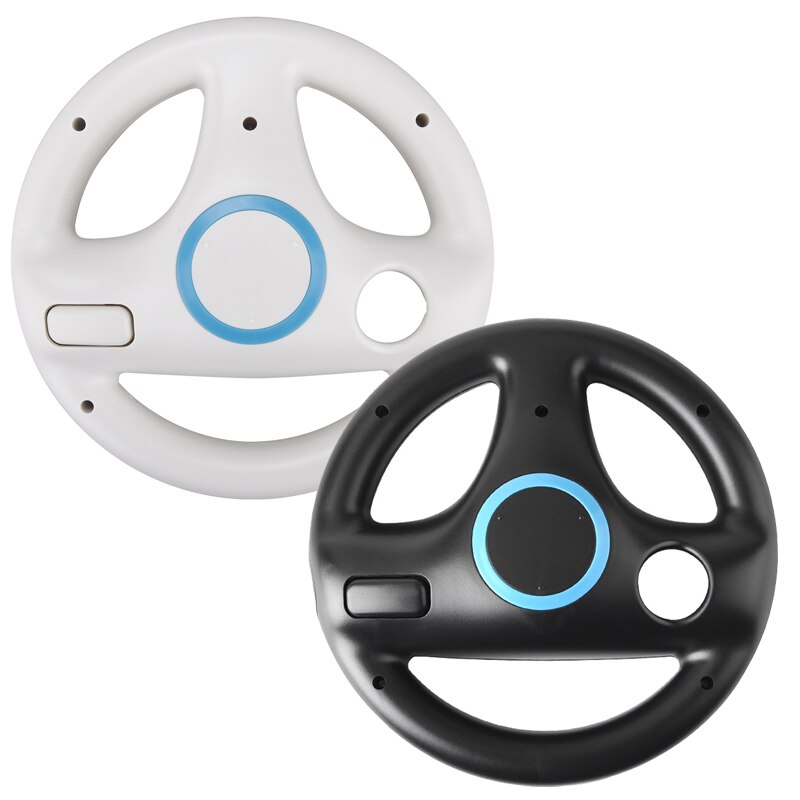 2 Stuks Stuurwiel Voor Wii Remote Game Controller Voor Nintendo Wii Kart Racing Wheel Games Controller Multi-Kleuren: White-Black