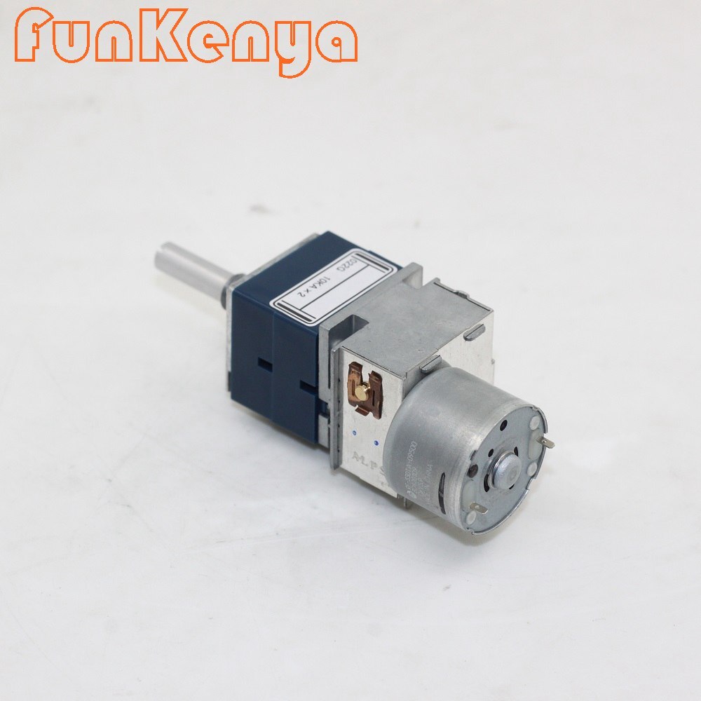 Duplo 2*10k 2*50k 2*100k estéreo alpes rk27 motorizado potenciômetro controle de som de volume remoto para tubo vintage amp alta fidelidade áudio diy