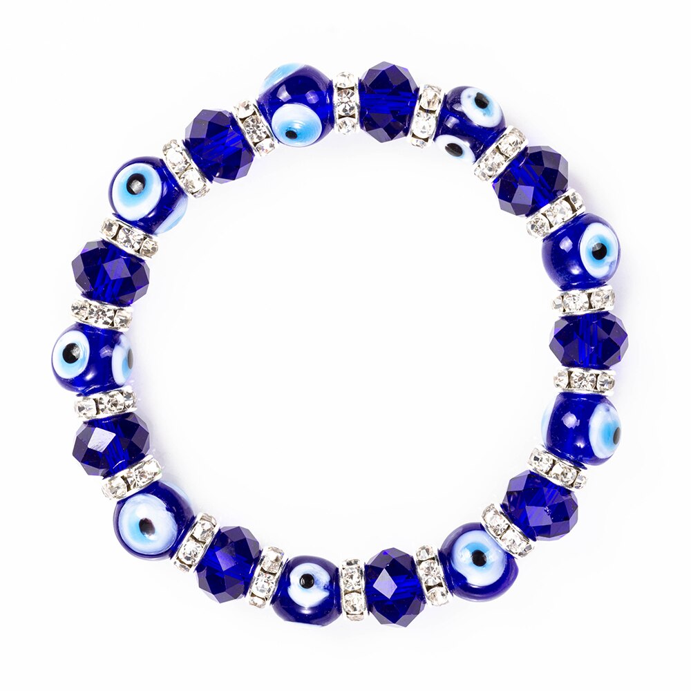 Lucky Eye Multi Color Glass Turkish Evil Eye Beads Bracelet Adjustable Chain Bracelet for Women Female Jewelry BE61: 8