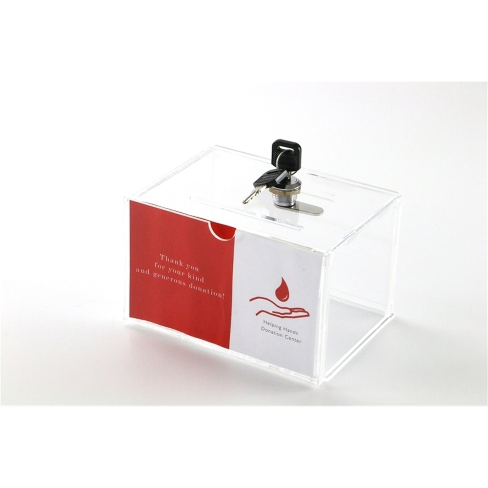 Counter Acrylic Donation Collection Box Perspex Charity Fundraising Box with Keylock Acrylic Business Name Card Holder Box