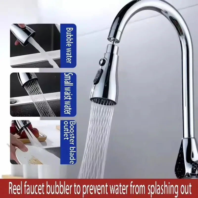 Keukenkraan Beluchter 3 Modi Universele 360 Roterende Anti-Splash Kraan Extender Wastafel Besparende Waterkraan Filter Mondstuk