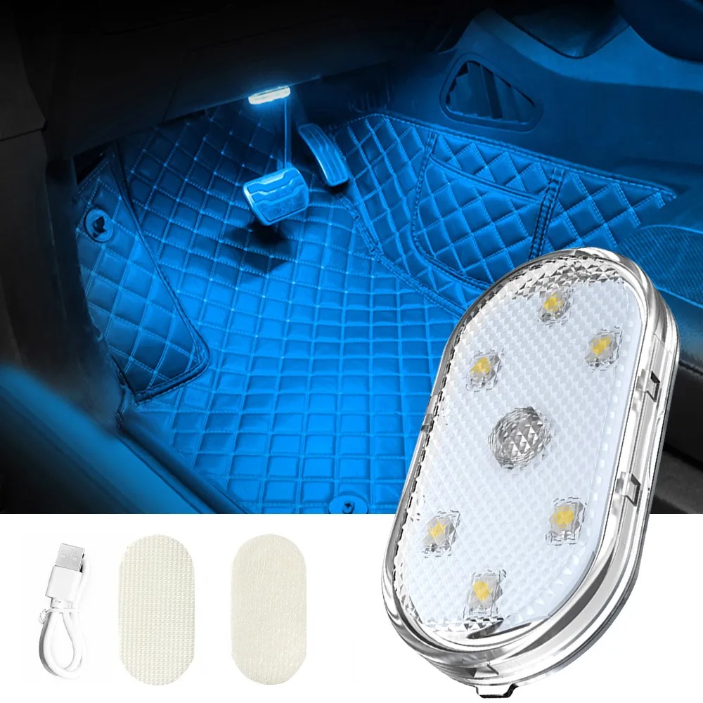 Oświetlenie samochodu wielofunkcyjna lampka robić czytania ledowa lampa nastrojowa samochodowa lampka awaryjna na dach samochodu z czujnikiem dotykowym ładowanie przez USB: 6000 k biały zimny