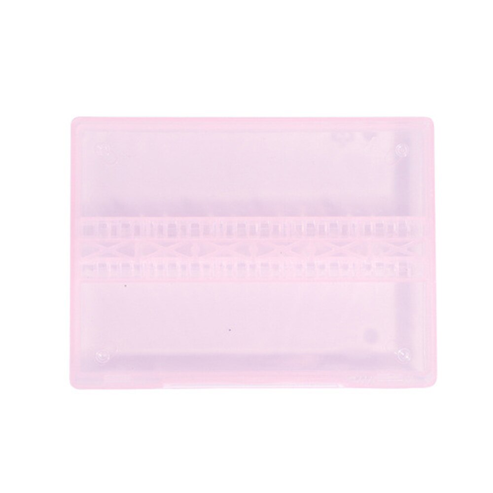 1 Set Vierkante Nail Boor Opbergdoos Lege Display Houder Container Cutter Freesmachine Acryl Manicure Accessoires: pink