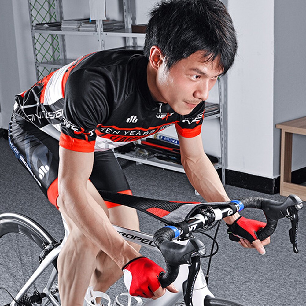 Vej mountainbike cykel sved absorbere beskyttelsesrem nettedæksel med telefonpose mountain spinning cykel sved bar