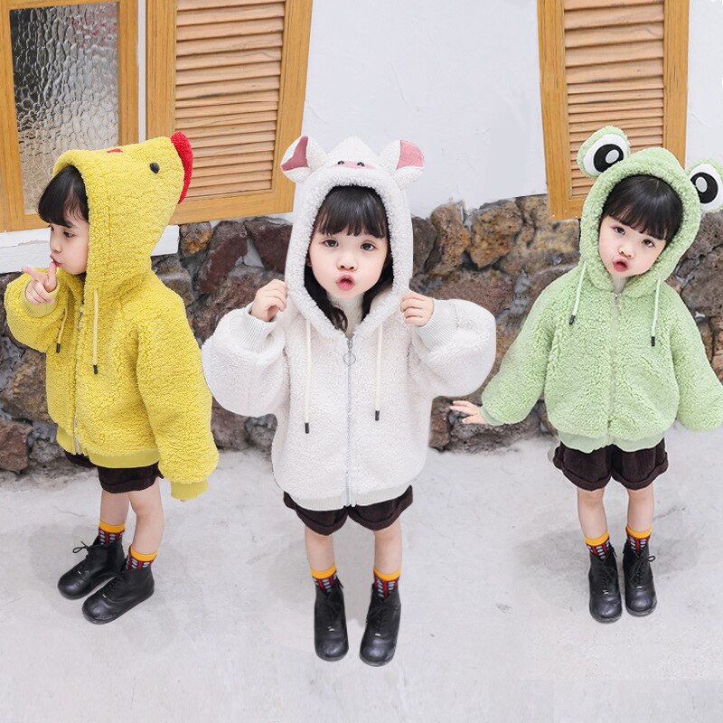 Cute Animal Coat Toddler Kids Baby Girl Coat Woolen Bowknot Single Breasted Coat for Girl Outerwear Winter Warm Clothes Snowsuit