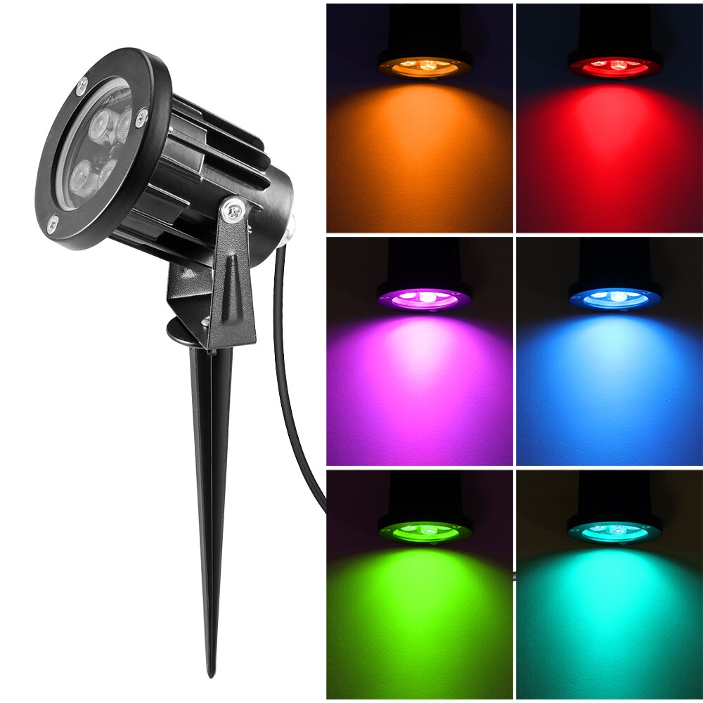 Waterproof Garden Lawn Lamps Remote Controller 6/8/12W Outdoor LED Landscape Light Spike Bulb Outdoor Spot Lighting For Garden: 8W